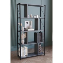 The Violett 5 Raflı Metal Large Kitaplık Dekoratif Kitaplık