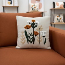 Zba Design Nakışlı Kırlent Kılıfı Çiçekler