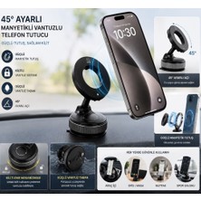 Caraks Manyetik Telefon Tutucu Vantuzlu Araç Ofis Masa Üstü Katlanabilen Mıknatıslı Telefon Tutacağı
