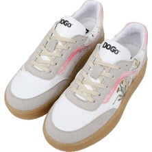 Dogo Kadın Vegan Deri Beyaz Sneakers - Botanical Notes Tasarım
