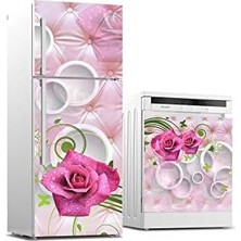 Zenwaya Store Buzdolabı ve Bulaşık Makinası Beyaz Eşya Kaplama 3D Gül Tanesi
