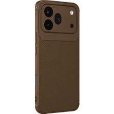 Uray Store Huawei Honor 600 Pro Auto Focus Karbon Kapak - Kahverengi