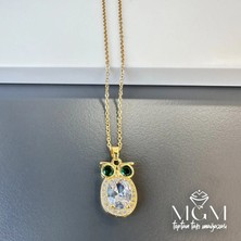 Uray Store Çelik Zirkon Taşlı Baykuş Kolye - KL0140
