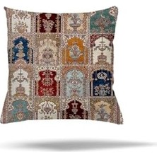 Zenwaya Store Pelangi Etnik Osmanlı Model Gizli Fermuarlı Yastık Kılıfı Kırlent Kılıfı Koltuk Yastık Kılıfı, Bej 45 x 45, 246853314545659