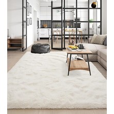Santiva Home Krem Post Peluş Yumuşak Yıkanabilir Kaymaz Dot Taban Salon Koridor Çocuk Halısı