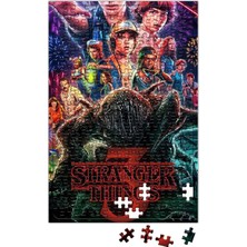 Baskı Dükkanı Stranger Things Puzzle 240 Parça Renkli Dikdörtgen Yapboz 40 x 27 cm Boyutunda