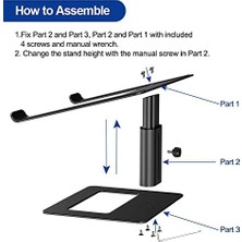 Zenwaya Store Masa Için Ayarlanabilir Dizüstü Bilgisayar Standı Asansörlü Laptop Standı 10-17.3 Inç Yükseklik Ayarlı Sehpa