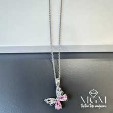 Uray Store Çelik Zirkon Taşlı Kelebek Kolye - KL0142