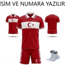 Yenteks Euro 2026 Polo Yaka Türkiye  Milli Takım Çocuk Futbol Forması Y02 Isim ve Numara Yazılır
