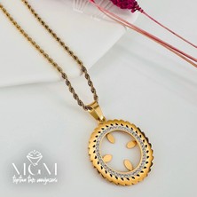 Uray Store Zirkon Taşlı Çelik Çelik Kolye 40+5 cm - KL0196