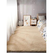 Santiva Home Bej Post Peluş Yumuşak Yıkanabilir Kaymaz Dot Taban Salon Koridor Çocuk Halısı