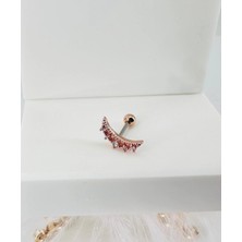 Uray Store Rose Zirkon Taşlı Uç Kısmı : Pirinç Kıkırdak Bar Uzunluğu : 6 mm / Bar Kalınlığı 0.8 mm / Top Boyu 3 mm - PT0003-2