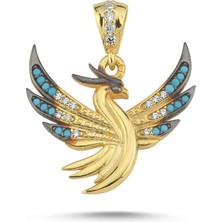 Silverize Anka Kuşu Altın Kaplama Kolye SR502