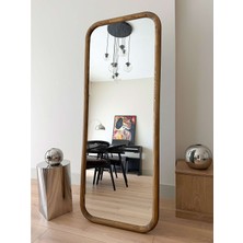 Effe Yapı Dekor Doğal Ahşap Çerçeveli 180X70 cm ( Ceviz ) Ayaklı Boy Aynası