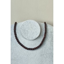 c-bhadu naturel 6 mm Lal Granat Garnet Doğaltaş Kolye