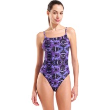 Arena Water Prints Swimsuit Kadın Mor Yüzücü Mayo 009398905