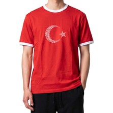 Sportive Türkiye Baskılı Çocuk Kırmızı Günlük Stil T-Shirt 26DU0004-KRM