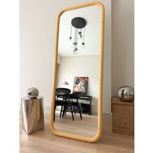 Effe Yapı Dekor Doğal Ahşap Çerçeveli 180X70 cm ( Naturel ) Ayaklı Boy Aynası