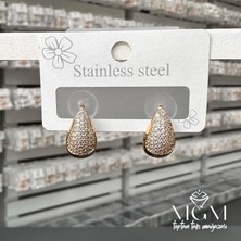 Uray Store Zirkon Taşlı Su Damlası Küpe - KP00161