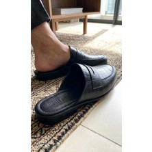 Armalı Deri Terlik PC-289 Ceyizlik Ev Comfort Taban Baba Genç Terligi Şık Tasarım Tercih Edilen