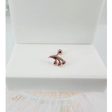 Uray Store Rose Zirkon Taşlı Uç Kısmı : Pirinç Kıkırdak Bar Uzunluğu : 6 mm / Bar Kalınlığı 0.8 mm / Top Boyu 3 mm - PT0034-2