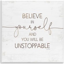 Zenwaya Store Stupell Industries In Yourself Be Unstoppable Cümle Rustik Tipografi, Jennifer Pugh Duvar Plakası Tarafından Tasarlandı, 12 x 12, Kırık Beyaz