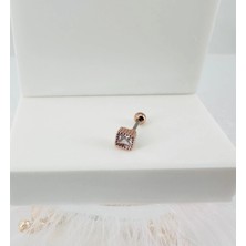 Uray Store Rose Zirkon Taşlı Uç Kısmı : Pirinç Kıkırdak Bar Uzunluğu : 6 mm / Bar Kalınlığı 0.8 mm / Top Boyu 3 mm - PT0015-2