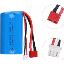 OEM Wltoys Uyumlu 7.4V 18650 Li-On 15C 2000 Mah T-Plug Soketli Oyuncak Pili