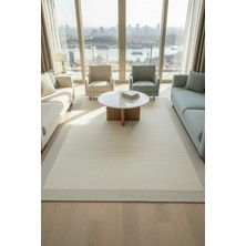 Santiva Home Bordürlü Sisal Halı Krem Gri – Pamuk Dokuma, Kaymaz Taban, Modern Tasarım