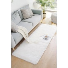 Santiva Home Beyaz Post Peluş Yumuşak Yıkanabilir Kaymaz Dot Taban Salon Koridor Çocuk Halısı