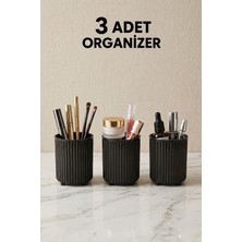 UltraMint 3'lü Makyaj Fırçası ve Tarak Düzenleyici, Çok Amaçlı Organizer