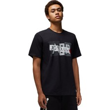 Nike Air Jordan M Brand Graphics Ss Crew Grafik Baskılı Erkek Tişört Siyah