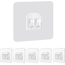 Zenwaya Store 5'li Çiftli Banyo Köşe Rafı Yedek (60X60MM) - Şeffaf Güçlü Yapışkanlı Raf Tutucu Seti (Delme Gerektirmez)