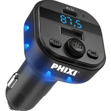 Phixi FM15 Araç Fm Transmitter – Bluetooth 5.3 + Pd & Usb-A Hızlı Şarj