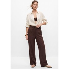 Rays Kahve Geniş Paça Pantolon 8561A