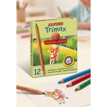 Alpino Trimax Jumbo Kuruboya 12 Li Renkli Kalem Seti Kolay Kavranabilir Tasarım