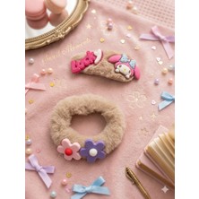 Ca Shopping My Melody Figürlü Kahverengi Kız Çocuk Ikili Peluş Tokaseti