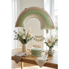 Partixa Retro Gökkuşağı Folyo Balon 81X44 cm Bohem ve Minimal Parti Konsepti