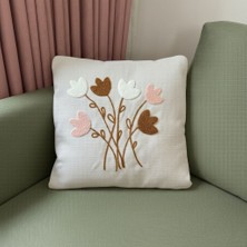 Zba Design Nakışlı Kırlent Kılıfı Lale