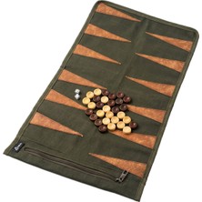 Katlanabilir Mumlu Kanvas Tavla Seti 30X50 cm Taşınabilir Kamp ve Seyahat Tavlası | Tanto Bushcraft