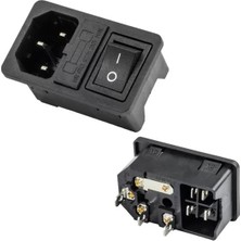 Ett IC-214A C14 Power Soket Erkek Anahtarlı+Fuseli Kulaksız Ul