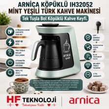 Arnica 650W 4 Fincan Kapasitesi ile Köpüklü Mint Yeşili Türk Kahve Makinesi