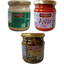 Çınar Food 3'lü 210 cc Meze Seti (1 Adet Ajvar Sos, 1 Adet Dereotlu Humus, 1 Adet Turp Otu ve Cibes)