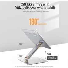 Zenwaya Store Alüminyum Notebook Standı Yükseklik ve Eğim Ayarlı Ergonomik Metal Laptop Standı 11-17 Inch Arası Notebook Dizüstü Bilgisayar Standı, Ayarlanabilir