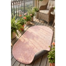 Dekozer Oval Mabel Pembe Yumuşak Tuşeli Halı|10 Farklı Renk Seçeneği Kaymaz•taban•yıkanabilir•modern