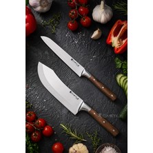 Castle Hand Craft Mutfak Bıçak Seti Et Ekmek Sebze Şef Bıçağı 2 Li Set Günlük Kullanım ( MFT-2458 )