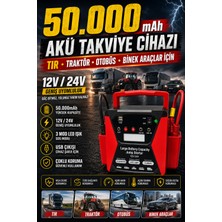 Kılıforyum 50.000 Mah 12V/24V Akü Takviye Cihazı 3000A Tepe Akımlı Ağır Vasıta Uyumlu Jump Starter