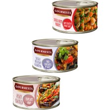 Çınar Food 3'lü 400 G Hazır Yemek Seti (1'er Adet Soslu Atom Fasulye,soslu Patlıcan Kızartma, Imambayıldı)