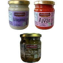 Çınar Food 3'lü 210 cc Set (1 Adet Babagannuş, 1 Adet Ajvar, 1 Adet Turp Otu ve Cibes Salatası)