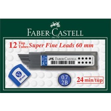 Faber-Castell Min Super Fıne 2B 0.7 Kalem Uçları 12 Adet 60 mm Uzunlukta
